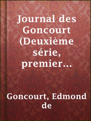 cover image of Journal des Goncourt (Deuxième série, premier volume)